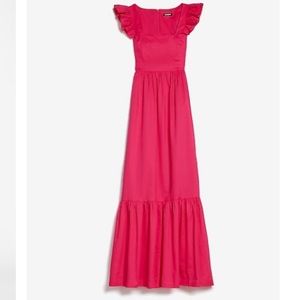 Express ruffle sleeve maxi dress